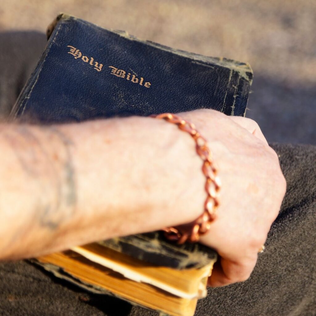 hand holding bible
